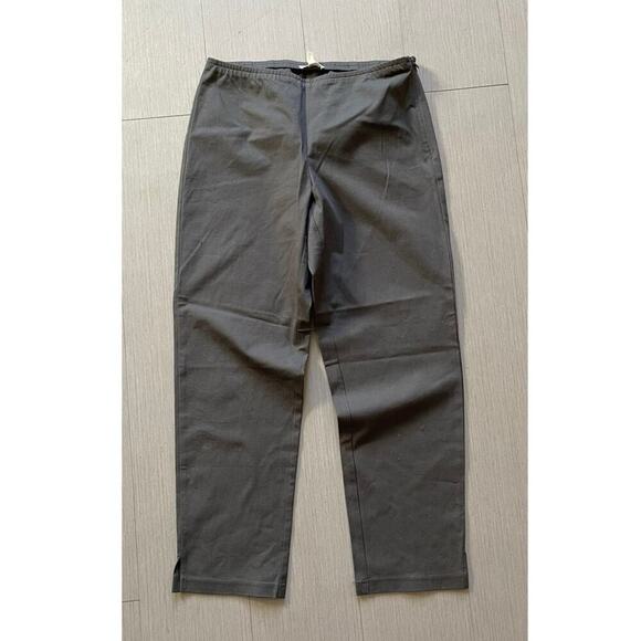 Eileen Fisher Grey Cotton Easy Cropped Pants - Picture 2 of 3